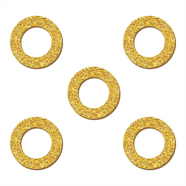 Aplique Glitter para Decoração Sonic Moeda em EVA - 5 Un
