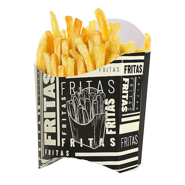 Caixa Embalagem Batata Fritas Pequena - Black - 50 Un