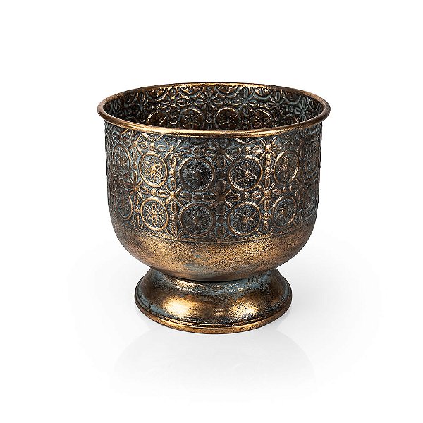 Cachepot com Pé Metal Gold