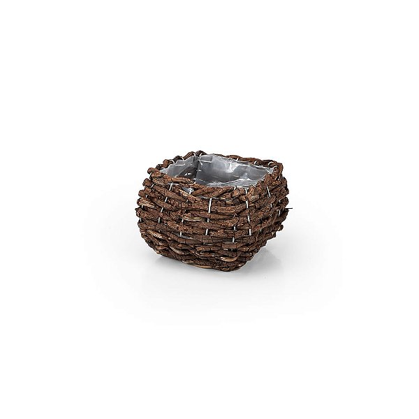 Cachepot Madeira Quadrado Floresta - P 16x15x11