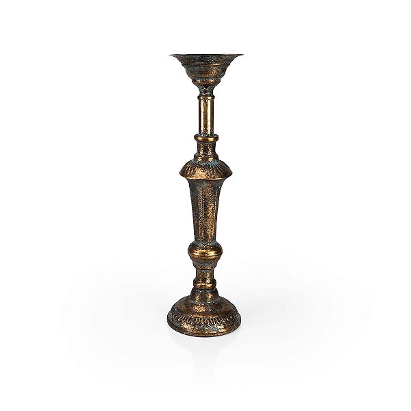Castiçal Metal Gold - M 11,5x11,5x41