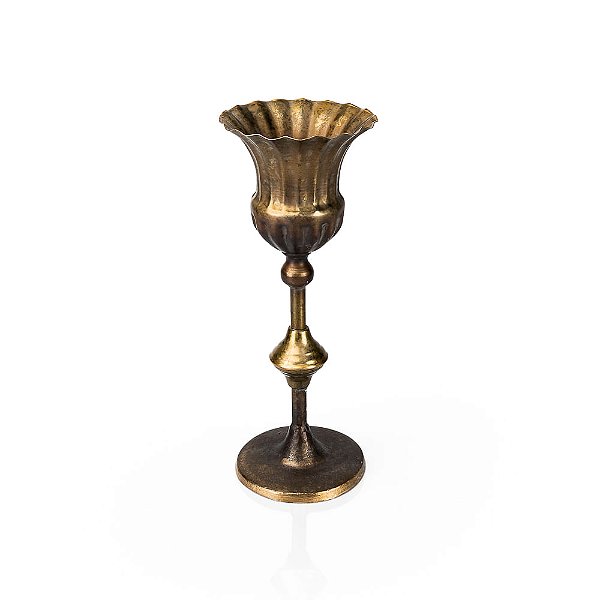 Castiçal Tulipa Metal Agra - M 12x12x32