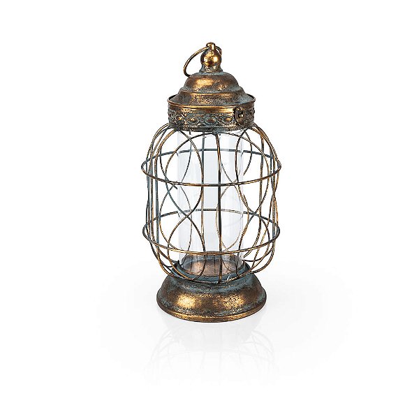 Gaiola Bordada Metal Gold - P 19x19x35,5