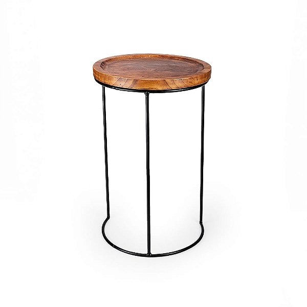 Mesa Madeira Redonda Lua - G 38x38x60