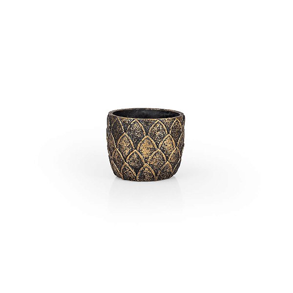 Vaso Cerâmica Escamas Gold - P 14x14x12