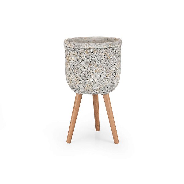 Vaso Cerâmica Treliça com Pé - G 21x21x40