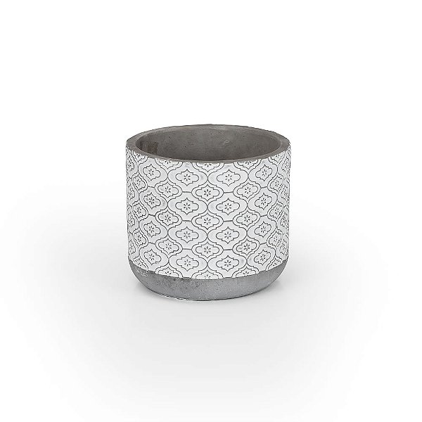 Vaso Cimento Desenho Arabesco 16X16X14