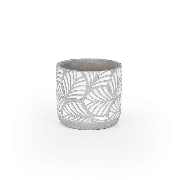 Vaso Cimento Desenho Leque 15,5X15,5X14,5