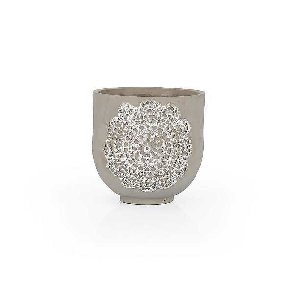 Vaso Cimento Rendado - G 17X17X16,5