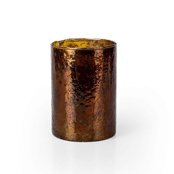 Vaso Dourado Vidro Delhi - M 12X12X17