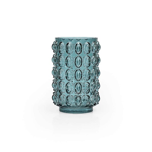 Vaso Vidro Azul Studio Azul 14X14X22