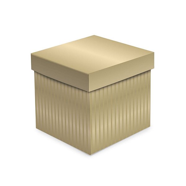 Caixa Cubo Ouro P 13X13X13cm - 10 Un
