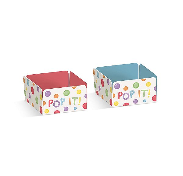 Forminha para Doce Reta Pop It (Fidget Toys) Composê Azul/Coral - 50 Un