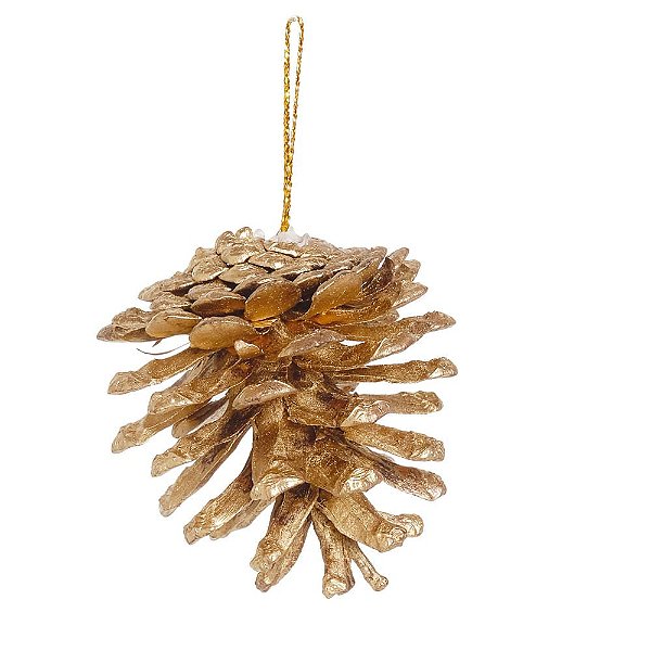 Enfeite para Pendurar Pinha Ouro - 24 Um