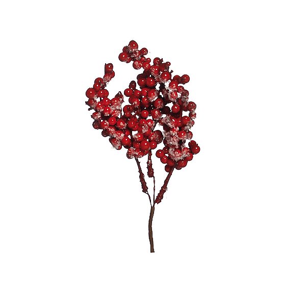 Galho Com Cerejas Cristalizadas Vermelho