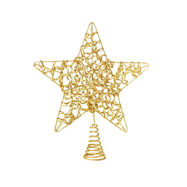 Ponteira Para Árvore De Natal Estrela Glitter