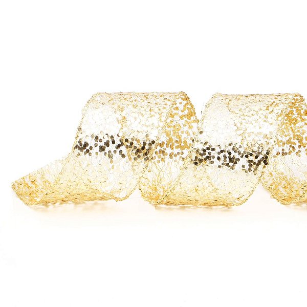 Fita Glitter Ouro 6,3cm x 914cm