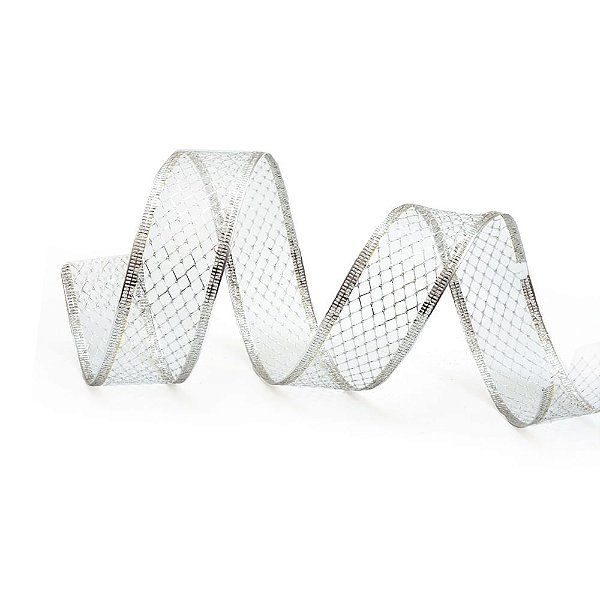 Fita Tela Prata 3,8cm