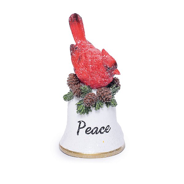 Cardinal em Sino Peace Vermelho e Verde e Branco