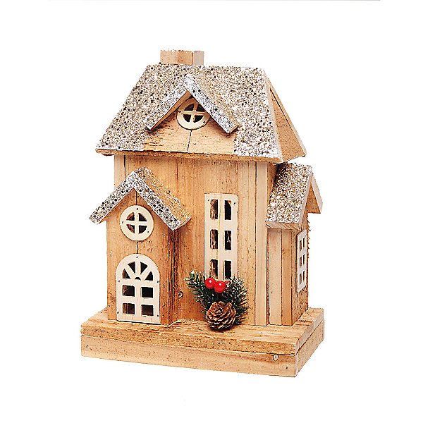 Casa de Madeira com Led Marrom