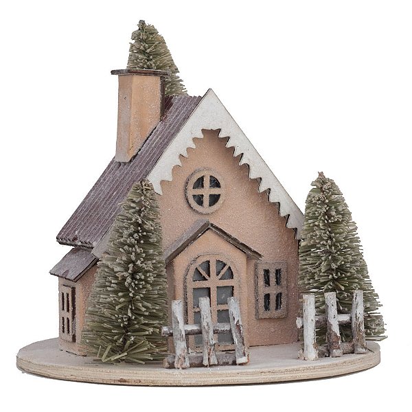 Casa Decorativa com Led e Boneco Neve