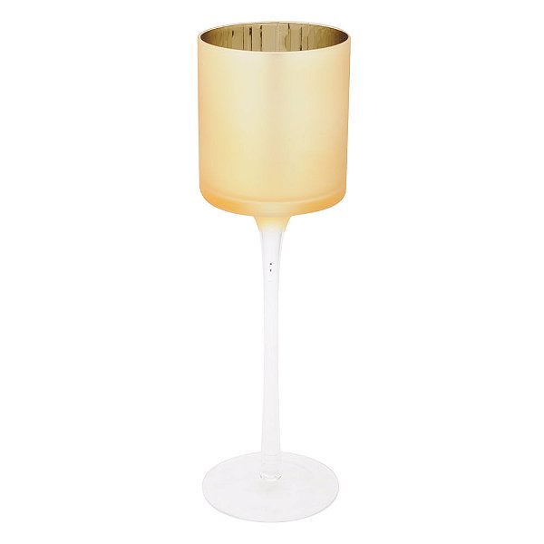 Castiçal com Haste Amarelo 30cm