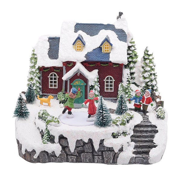 Cenário Casa com Pessoas Patinando