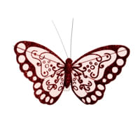 Clip Borboleta Vermelho - 6 Un