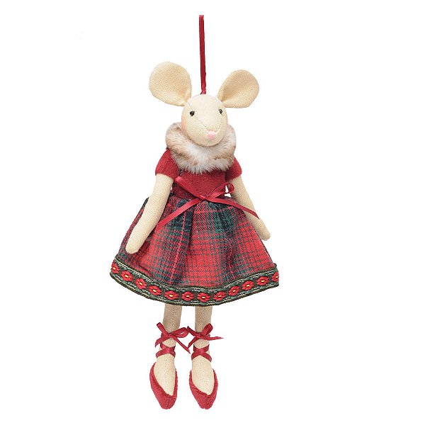 Enfe para Pendurar Rata com Saia e Sapatilha