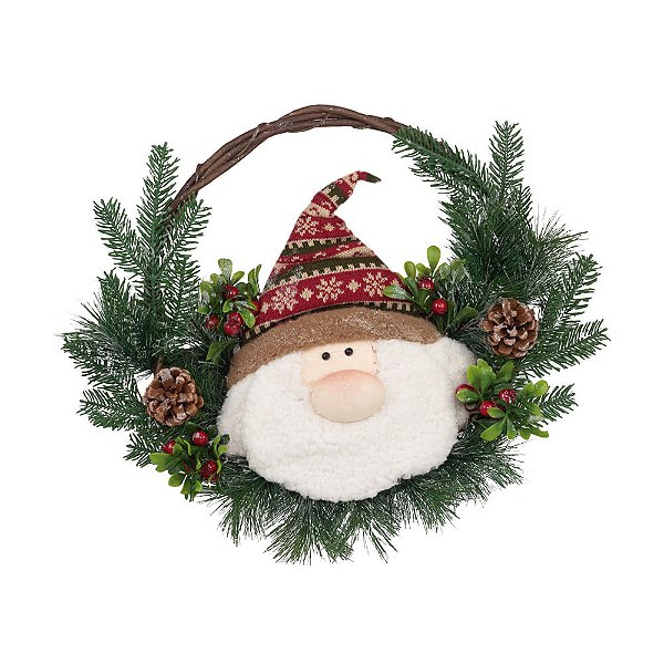 Guirlanda Rattan Papai Noel 45cm