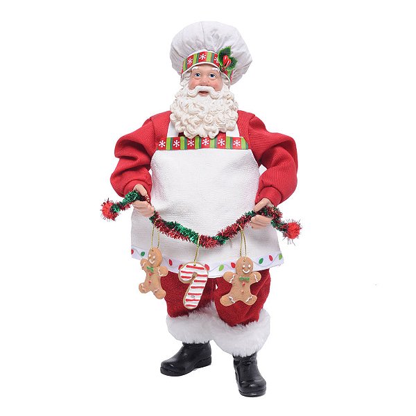 Papai Noel Chef com Avetal Vermelho e Branco e Verde