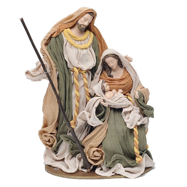 Sagrada Família em Pé Bege e Verde