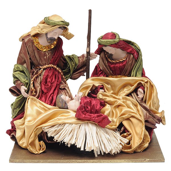 Sagrada Família em Pé Vermelho e Dourado