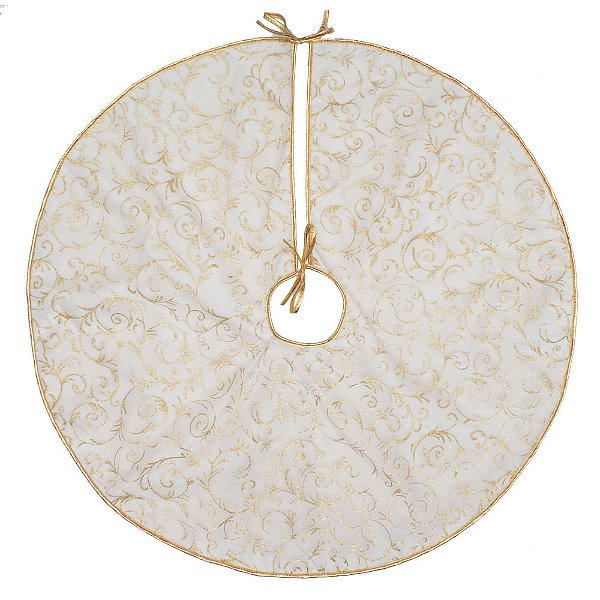 Saia de Árvore Arabesco Marfim e Ouro 90cm