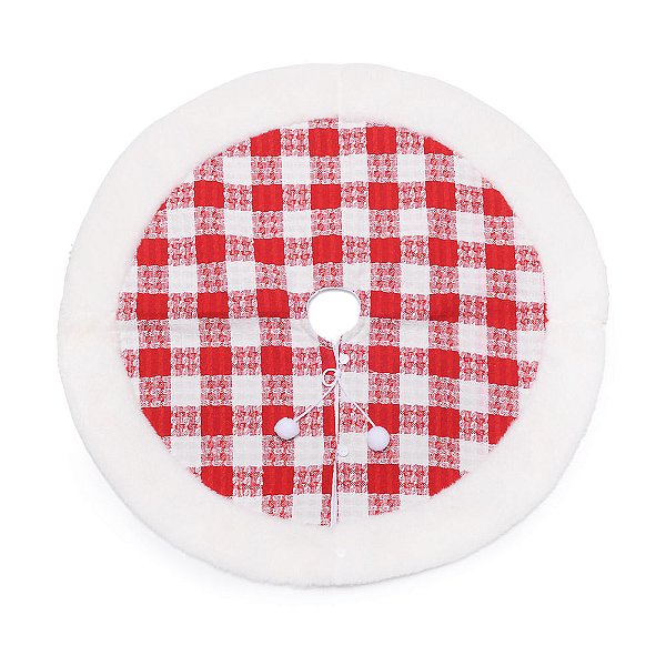 Saia de Árvore Xadrez Vermelho e Branco 70cm