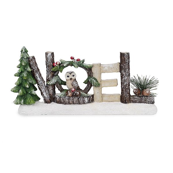 Letreiro Noel com Pinha e Coruja