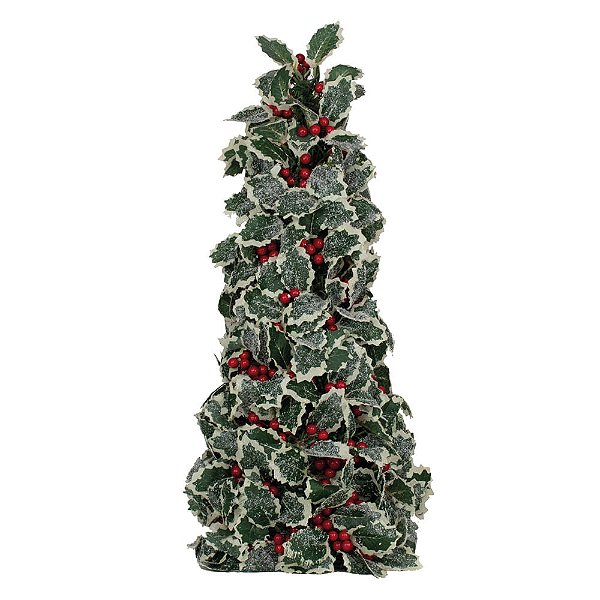 Topiaria Azevinho e Frutas Vermelho e Verde 65cm