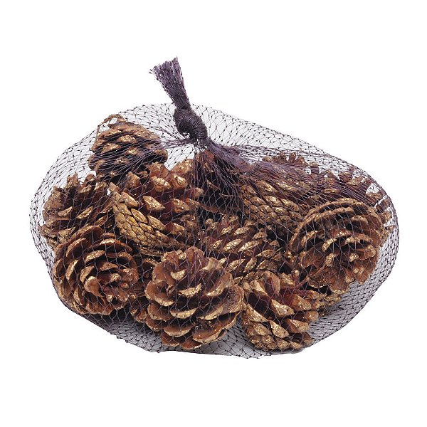 Saquinho com Pinhas Ouro e Marrom 200G