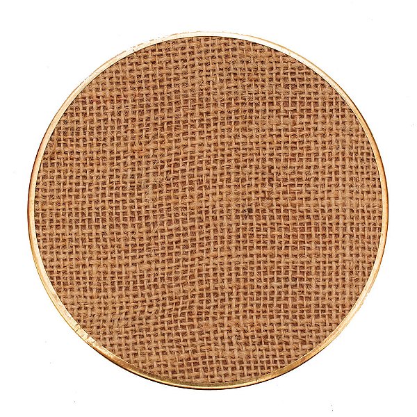 Porta Copo com Base em Madeira Bege e Ouro - 4 Un