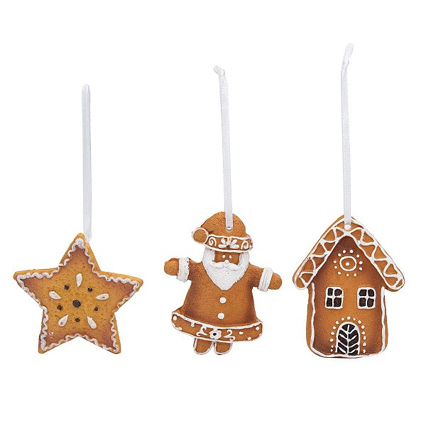 Enfeite para Pendurar Gingerbread - 4 Un
