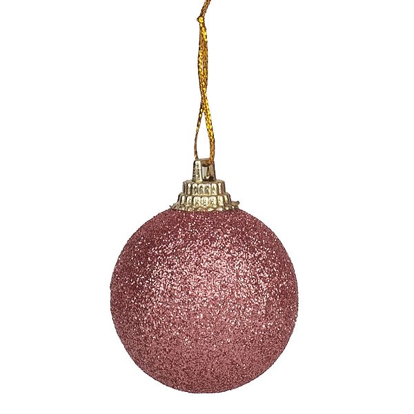 Bola Glitter Rose Gold 4cm - 12 Un
