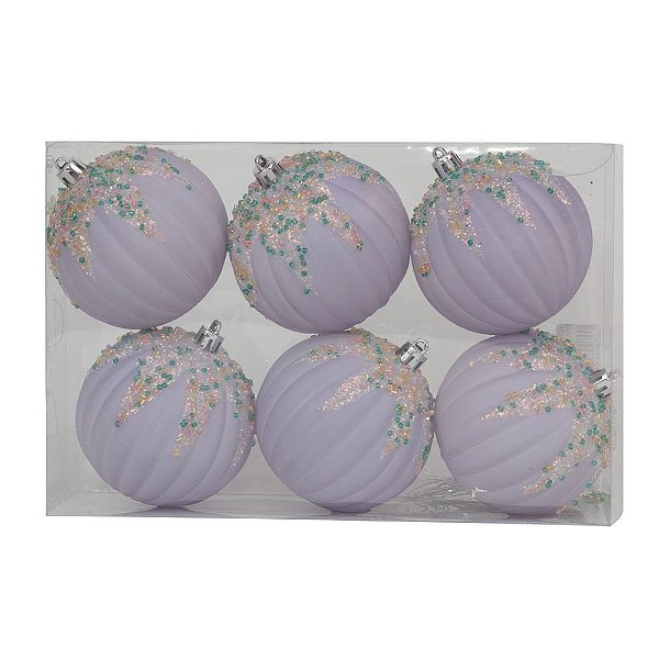 Bola Gomos Lilás 8cm - 6 Un