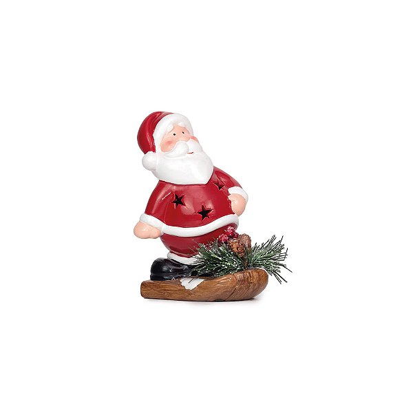 Papai Noel em Pé com Arbusto