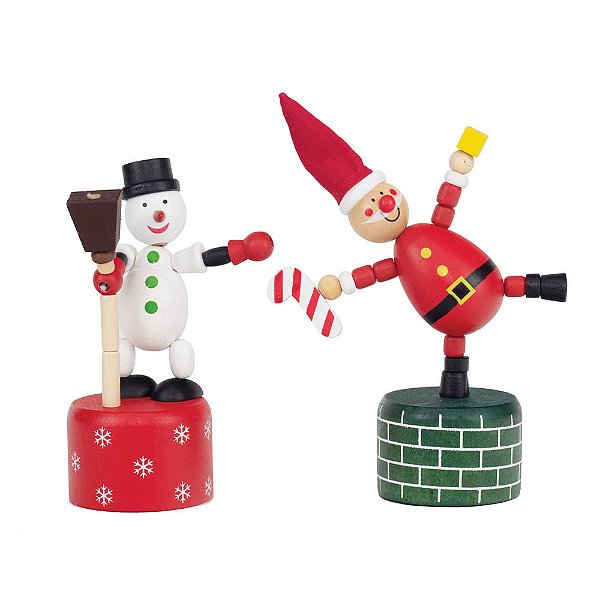 Peso De Papel Boneco De Neve e Papai Noel
