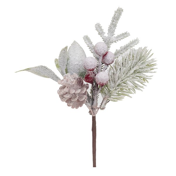 Pick Folhas Frutas e Pinha Vermelho e Marrom