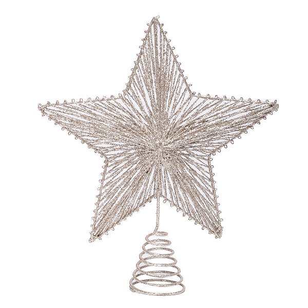 Topo Árvore Estrela Raiada Champagne G
