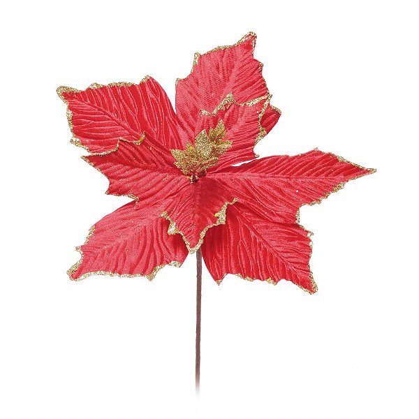 Poinsetia Vermelho e Ouro P