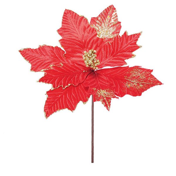 Poinsetia Vermelho e Ouro G