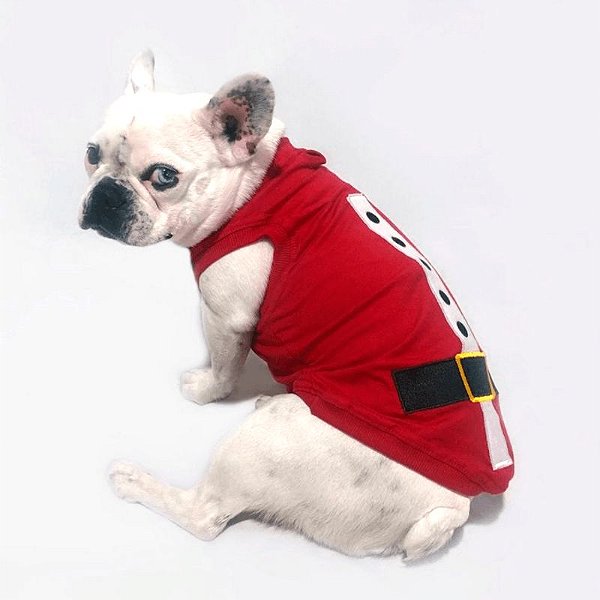 Roupa Pet Noel Vermelho e Branco