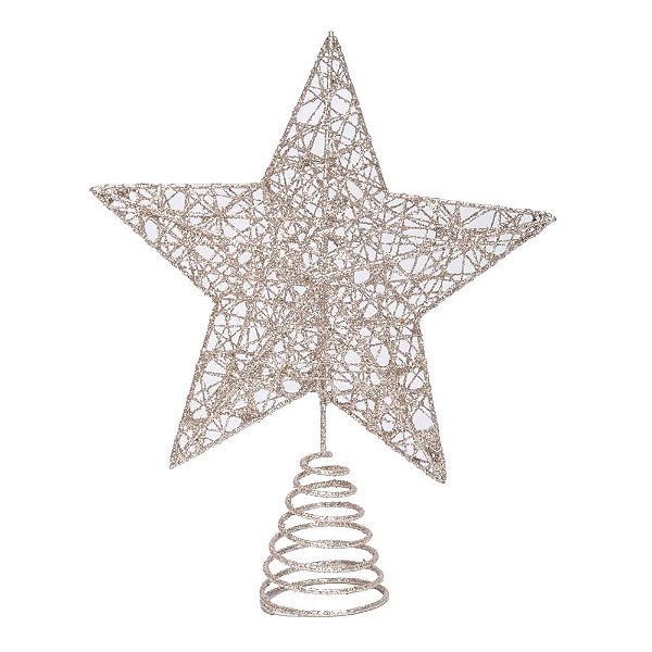 Topo Árvore Estrela Trabalhada Champagne M